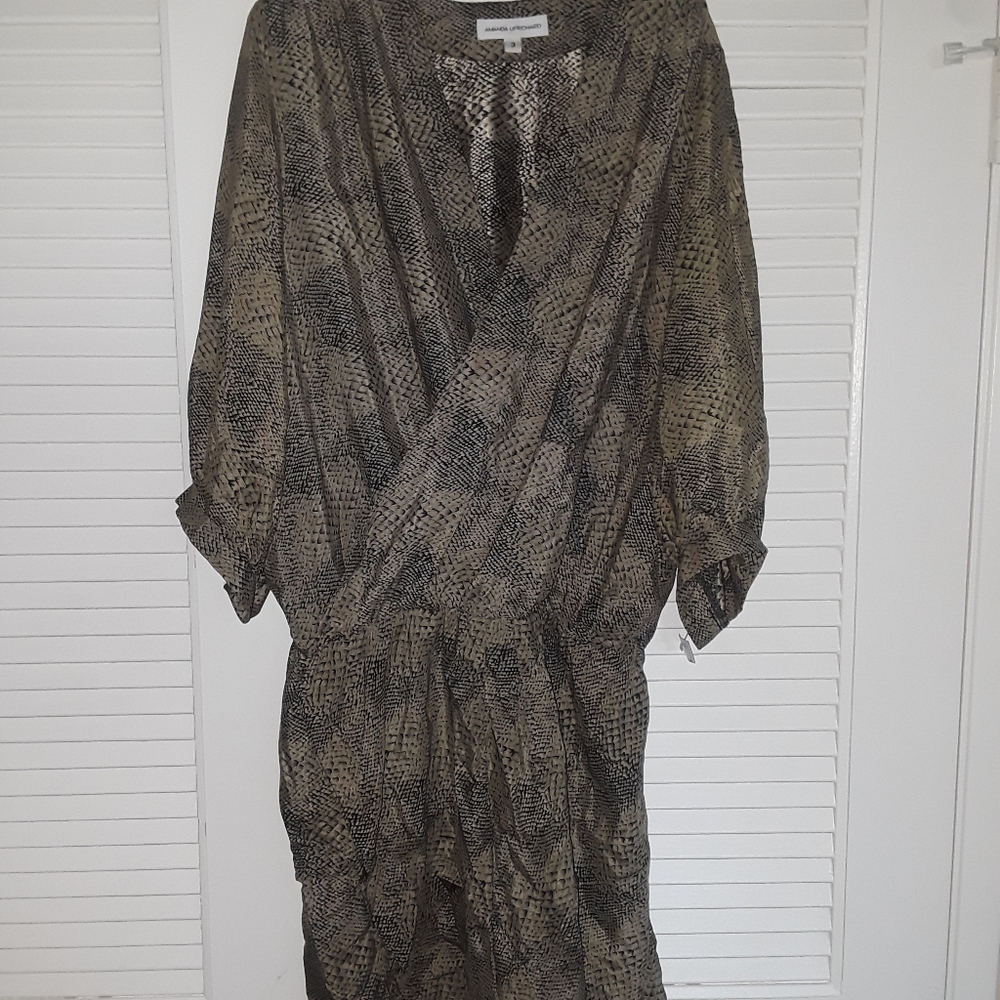 AMANDA UPRICHARDS 100% PURE SILK SNAKE PRINT